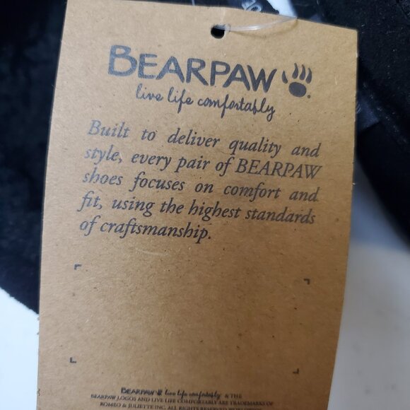 Bearpaw Moc II Men's Slippers Sheepskin Black Size 10 New - Picture 9 of 10